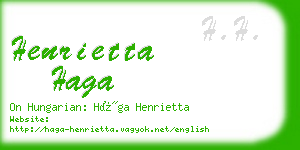 henrietta haga business card